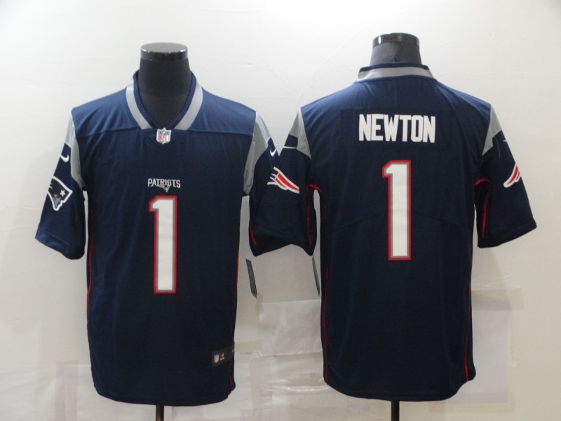 Men's New England Patriots Cam Newton #1 Navy Jersey